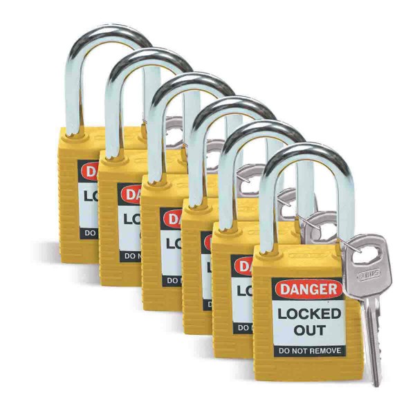 Kit de Candados de Seguridad  plásticos  espiga de 1½''  Amarillo
